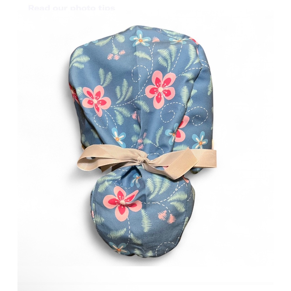 🎊Floral Scrub Cap Women Ponytail